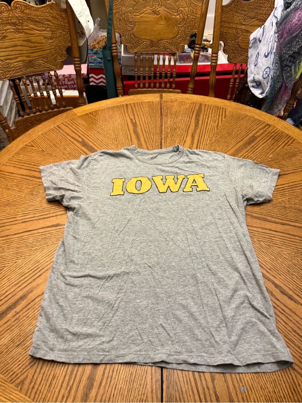 47 Brand Iowa Hawkeyes Gray Short-Sleeve Iowa Graphic Tee with Yellow Lettering